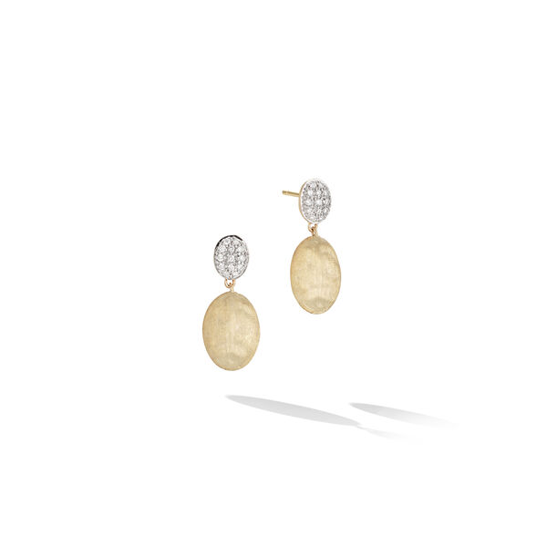 Siviglia Yellow Gold and Diamond Drop Earrings